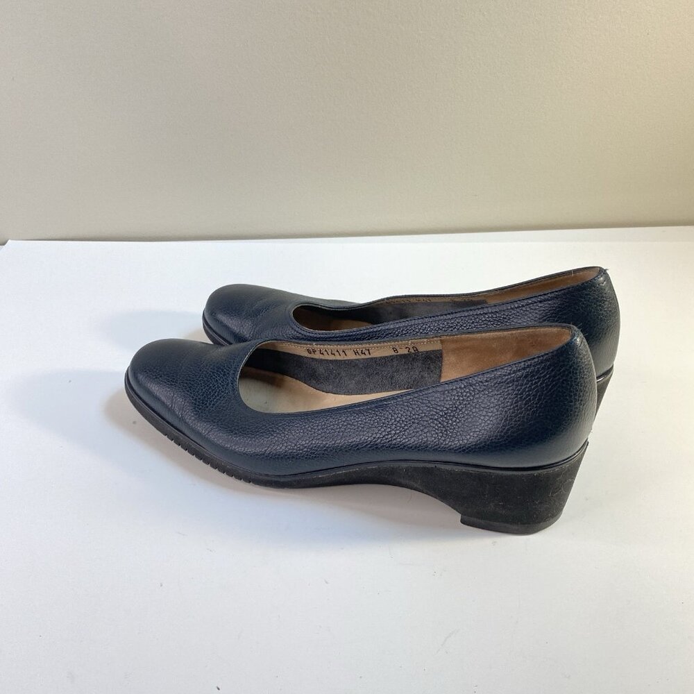 Salvatore Ferragamo Italian Boutique Womens Shoes Wedge Flats Size 8 Black - Picture 4 of 12